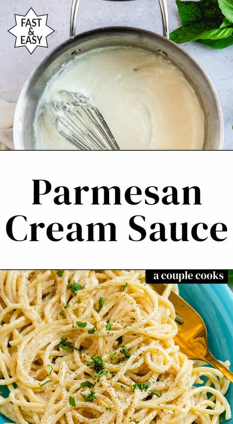 White Pasta Sauce With Heavy Cream, Creamy Cheese Sauce Pasta, Parmesan Sauce For Pasta, White Pasta Sauce Recipe Easy, Pasta Cream Sauce, Easy Cream Sauce, Parmesan Pasta Sauce, Sauce For Pasta, Cream Sauce Recipe