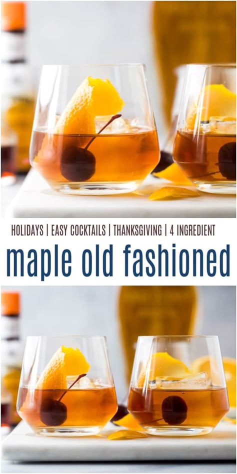 Maple Bourbon Old Fashion - this simple recipe adds a sweet maple twist to a classic bourbon mixed drink with notes of vanilla, orange and maple in each sip! #oldfashioned #oldfashionedcocktail #holidaycocktails #cocktailrecipe #mixology #bourbondrinks Maple Old Fashioned Cocktail, Old Fashioned Mix Recipe, Maple Bourbon Cocktail, Commune Living, Bourbon Mixed Drinks, Old Fashion Drink Recipe, Maple Old Fashioned, Maple Cocktail, Brandy Old Fashioned