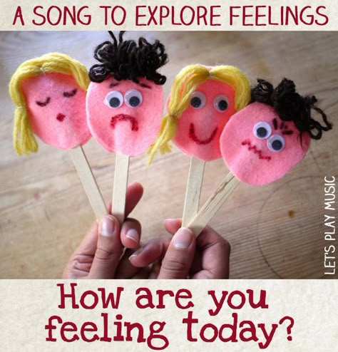 How Are You feeling Today? - Perfect song circle time and for the start of the new term.  Let's Play Music Toddler Circle Time, Craft Ideas For Toddlers, Understanding Feelings, Circle Time Songs, Express Feelings, Circle Time Activities, Preschool Circle Time, Preschool Music, Social Emotional Development