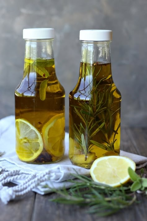 Lemon Infused Olive Oil, Infused Oil Recipes, Herb Infused Olive Oil, Flavored Olive Oil, Olive Oil Recipes, Infused Oil, Infused Olive Oil, Cooking Oils, Flavored Oils