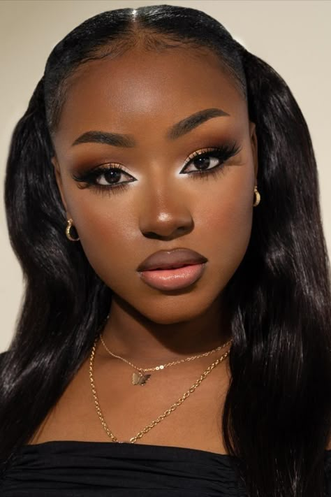 Maquillage Yeux Cut Crease, Birthday Makeup Looks, Natural Glam Makeup, Prom Eye Makeup, Soft Makeup Looks, Prom Makeup Looks, Matric Dance, Makeup For Black Skin, Brown Skin Makeup