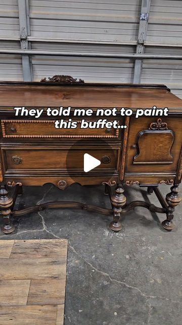 Restored Antique Furniture, Buffet Server Makeover, Furniture Stain Ideas, How To Paint Antique Furniture, How To Refurbish Furniture, Buffet Table Redo Diy Projects, Jacobean Buffet Makeover, Upcycled Painted Furniture, Trunk Refinishing Ideas