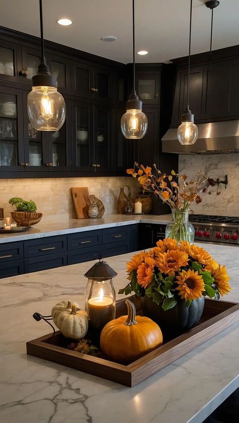 28 Cozy Fall Decor Kitchen Ideas - Home Soils Autumn Kitchen Table Decor, Over Cabinet Fall Decor Kitchen Ideas, September Kitchen Decor, Fall Decor Ideas For Kitchen Island, Fall House Decor Kitchen, Fall Dinner Table Centerpieces, Kitchen Island Fall Centerpiece, Fall Centerpieces For Island, Kitchen Centerpiece Ideas Modern