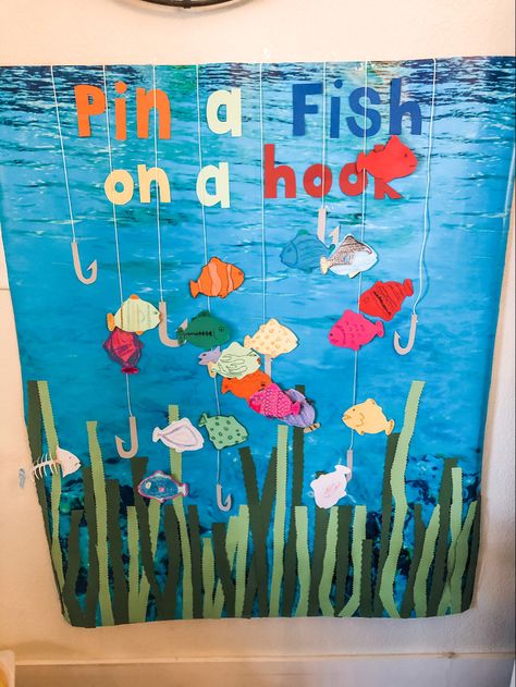 Kids Fishing Party Games, Fish Theme Birthday Decoration, Fish Themed Games, Fishing Party Cake Ideas, Fishing Party Activities, Fishing Themed Birthday Party Games, Fish Theme Party Games, Fish Themed Birthday Party Games, Fishing Theme Party Games