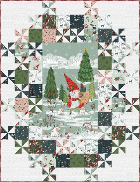 Thank You for Reading Our Newsletter - See What's New from Free Spirit, Robert Kaufman, and Dear Stella! Pinwheel Blocks, Cori Dantini, Forest Gnome, Forest Quilt, Pinwheel Block, Panel Quilt Patterns, The Enchanted Forest, Panel Fabric, Holiday Quilts