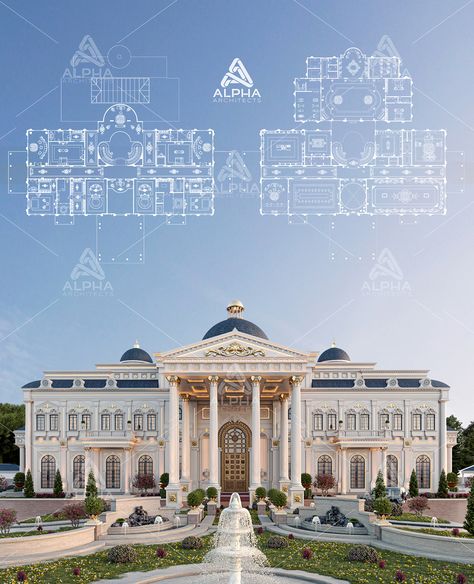 Luxury Mansion Design on Behance Living Room Classic Design, Floor Decoration Ideas, Classic Style Aesthetic, Floor Decor Ideas, Mansion Plans, Castle House Design, Living Room Classic, Mansion Exterior, Luxury Plan