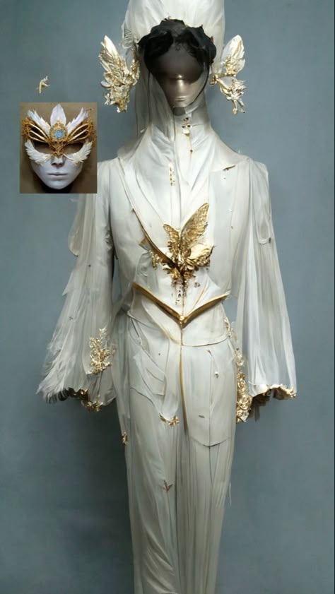 Gender Neutral Masquerade Outfit, Angel Core Outfit Male, Guardian Outfit Male, Masquerade Ball Male Outfit, Masquerade Suit Men, Angel Mask Masquerade Ball, Angelic Clothes Male, Enchanted Forest Prom Outfit Men, Mens Masquerade Outfit Ideas