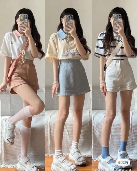 Summer Korean Outfits, Cute Korean Fashion, Korean Summer Outfits, Outfit Korean Style, Simple Style Outfits, Kawaii Diy, 사진 촬영 포즈, Korean Casual Outfits, Everyday Fashion Outfits