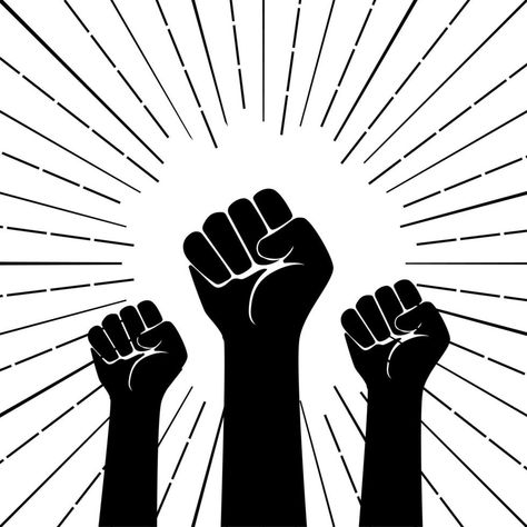 People raise their arms to demand freedom and equality in society. Black arms shadow, symbol of freedom and protest Symbols For Equality, Freedom Pictures Art, Symbols For Freedom, Black Power Symbol, Freedom Symbols, Shadow Symbol, Equality Symbol, Resistance Art, Freedom Symbol