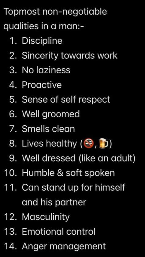 Standards In A Man, What It Means To Be A Man, High Standards Men List, Men Qualities Real Man, High Quality Men Traits, What Qualities To Look For In A Man, Ideal Husband Qualities, Traits In A Good Man, Good Qualities In A Person List