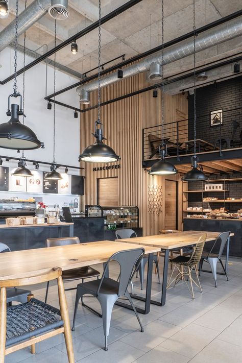 Coffeeshop design located in Monterrey, Mx. by Madarq studio Industrial Design Interior Cafe, Industrial Restaurant Interior, Industrial Restaurant Design, Industrial Style Restaurant, Industrial Interior Cafe, Restaurant Design Rustic, Industrial Coffee Shop, Industrial Cafe, Rustic Cafe