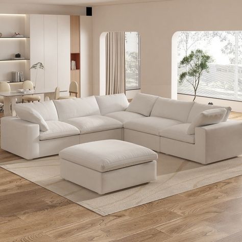 Sectional Sofa Beige, Corner Sectional Sofa, Sofa Beige, White Interior Design, Room Seating, Apartment Decor Inspiration, Corner Sectional, Living Room Inspo, Living Room Seating