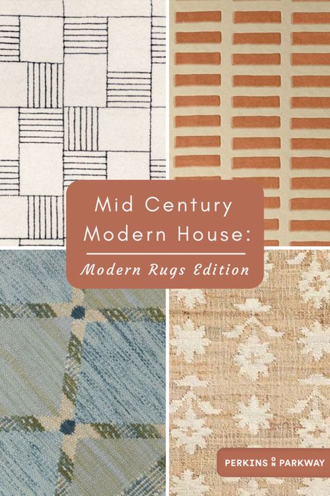 Ready to elevate your Mid Century Modern home with a fresh, stylish touch? Check out this collection of stunning, modern rugs that seamlessly blend with your MCM decor. Click to shop my favorite modern rugs! - perkinsonparkway.com | #ModernRugsInLivingRoom #RugsInLivingRoom #MidCenturyModernLivingRoom | Mid Century Modern Home Mid Century Modern Rugs Living Rooms, Mcm Rugs, Mcm Rug, Mid Century Modern Living Room Rugs, Mid Century Modern Carpet, Mid Century Modern Flooring, Mid Century Rugs, Mid Century Modern Family Room, Cozy Mid Century Modern Living Room