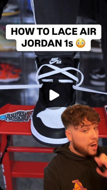 Plugged Inn on Instagram: "How to tie Air Jordan 1 Highs in 2024 😳👀 - #sneakers #sneaker #jordan1 #airjordan1 #tutorial #tutorials #sneakerhead #sneakerheads #kotd #newsneakers" Lacing Jordan 1 Mids, Air Jordan 1 Shoelaces Style, How To Tie Jordan 1 High, How To Tie Air Jordan 1 Laces, How To Lace Air Jordan 1, How To Style Air Jordan 1 Women, Lacing Jordan 1 High, Jordan 1 Laces Style, How To Lace Jordan 1 Mid