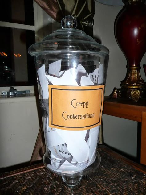 "Creepy Conversations" - Halloween Party Game Halloween Games For Teens, Teen Halloween Party, Creepy Halloween Party, Halloween Sleepover, Fun Halloween Party Games, Halloween Party Activities, Halloween Dinner Party, Teen Halloween, Diy Halloween Games