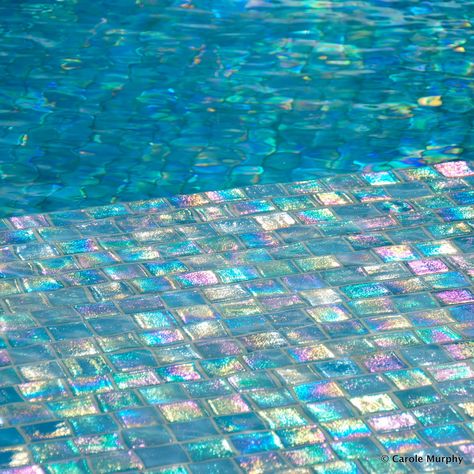 The most beautiful color in the world! Casa Disney, Iridescent Glass Tiles, Iridescent Tile, Glass Pool Tile, Swimming Pool Tiles, Pool Remodel, Spa Resort, Dream Pools, Pool Time