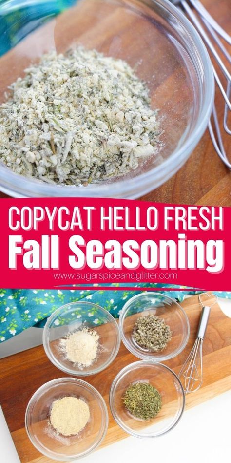 How to make your own copycat version of Hello Fresh's fall spice blend, this fall seasoning blend is an earthy and aromatic addition to your favorite fall recipes, especially meat-based dishes if you like a Mediterranean flavor. Quick Recipe Videos, Fall Meals, Spice Blends Recipes, Homemade French Fries, Homemade Pantry, Hello Fresh Recipes, Fall Comfort Food, Homemade Seasonings, Supper Recipes