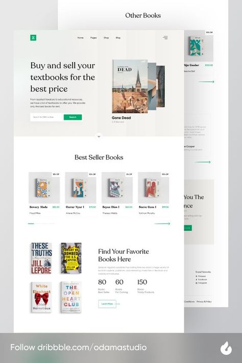 Hi, Friends! 👋 Here my new exploration of an Book Online Store Landing Page. Hope you enjoy it. Cheers! ✨ Web Design Books, Desain Ux, Catalogue Design Templates, Web Design Ux Ui, Online Store Design, Book Advertising, Modern Website Design, Directory Design, Mobile Web Design