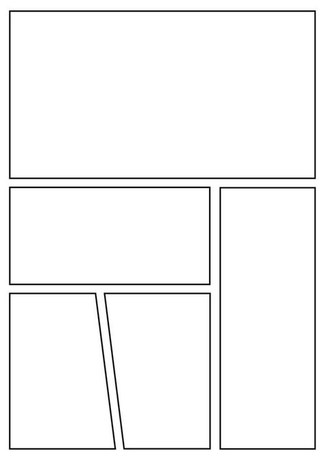 Manga storyboard layout A4 template for rapidly create papers and comic book style page 8 Manga Book Template, Free Comic Strip Template, Manga Paper Template, Blank Manga Template, How To Make Manga Panels, Comic Frame Layout, Comic Panel Template, Manga Panel Layout Reference, Manga Panels Ideas