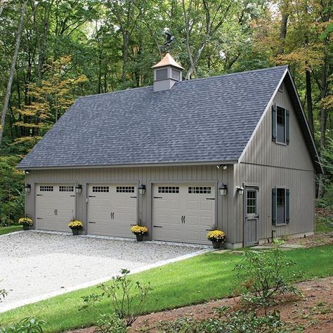 Open Garage, Porsche Garage, Two Story Garage, Detached Garage Designs, Garage Clock, 3 Car Garage Plans, Metal Garage Doors, Prefab Garages, Garage Plans With Loft