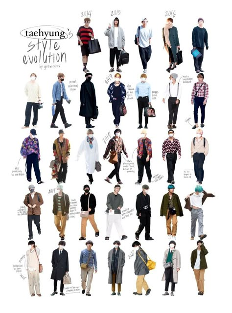 Taehyung Style, Bts Style, Bts Clothing, Bts Fashion, Bts Outfits, Bts Inspired Outfits, Twitter Bts, Style Evolution, 가을 패션