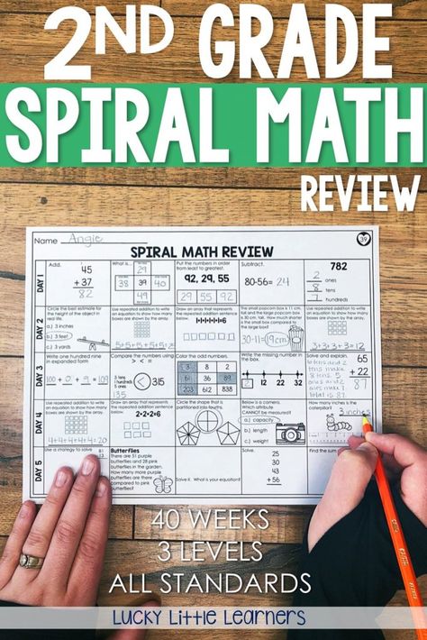 Math Morning Work, Math Spiral Review, Spiral Math, Differentiation Math, Math Sheets, Eureka Math, Teaching Second Grade, Daily Math, Math Homework