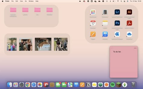 macbook desktop layout and design Script Fame Dr, Desktop Layout, Macbook Hacks, Apple Ecosystem, Mac Backgrounds, Pink Macbook, Desktop Wallpaper Macbook, Camera Wallpaper, Macbook Desktop