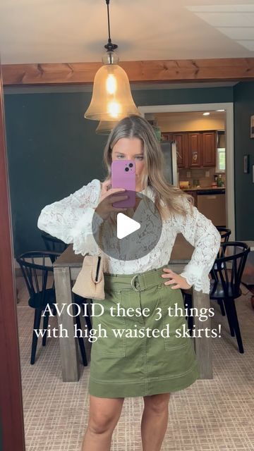 Trudy Lynn Linton on Instagram: "AVOID these 3 things with high waisted skirts! 

💫 avoid untucked shirts in high waisted skirts. Personally this drowns my frame size as a petite. It makes an outfit look more form fitting when tucked! 

💫 avoid missing accessories- add a belt with high waisted skirts or a tie waist. If no belt is available, I always say adding a cardigan can also take away from an unstyled look! 

💫 avoid 2 baggy or 2 tight options! I recently saw a style tip about having 1 item baggy and 1 tighter and it makes total sense! It really looks great with this combo! 

#whattowear #styletips #highwaistedskirt #workoutfitinspo #grwm #lacetop #petitefriendly #walmartfinds #amazonlooks #affordablefinds #petitefriendlyshirt #petitefriendlyskirt #meshflats 

Be sure to follow @yo Baggy Skirt Outfit, Utility Skirt Outfit, Baggy Skirt, How To Make A Skirt, Highwaisted Skirts, Make A Skirt, Waisted Skirts, High Waisted Skirts, Mesh Flats