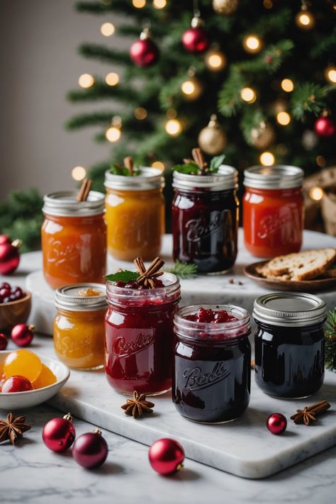 A photo of a Sure, here are 3 types of Christmas jam recipes: a christmas jam recipes Jams For Gifts, Homemade Jam Christmas Gift, Canning Christmas Jam, Holiday Canning Gifts, Humdinger Recipe, Jams With Alcohol, Holiday Jams And Jellies, Freezer Jams And Jelly Recipes, Christmas Jam Canning Recipe