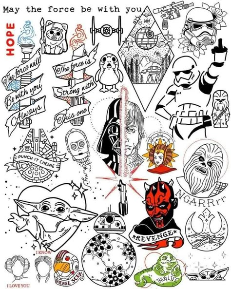 Traditional Stormtrooper Tattoo, Star Wars Filler Tattoo, Tattoo Designs Star Wars, Star Wars Outline Tattoo, Star Wars Flash Sheet, Starwars Small Tattoos, Star Wars Droids Tattoo, Little Star Wars Tattoos, Small Tattoos Star Wars