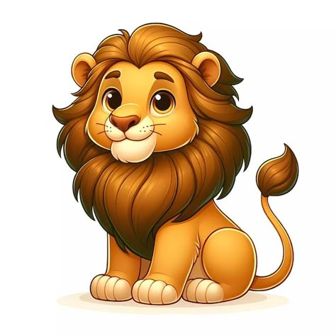 Cute Animal Images Cartoon, Lion Cartoon Images, Lion Cartoon Illustration, Leo Cartoon, Animals Cartoon Images, Lion Illustration Art, Cute Lion Drawing, Lion Cartoon Drawing, Outline Animals