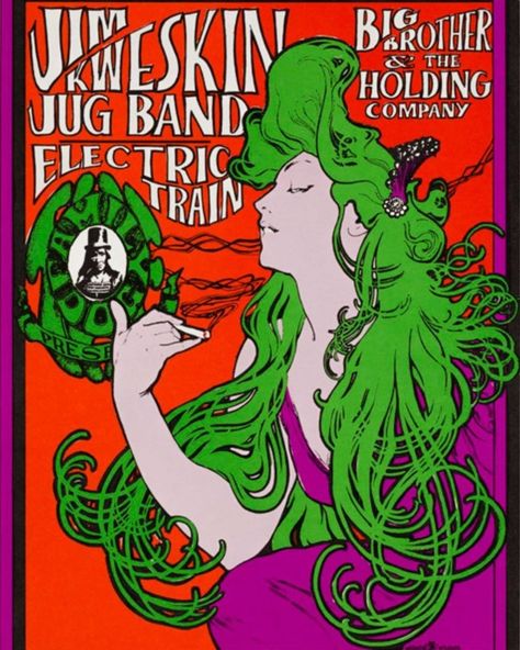 This poster by Stanley Mouse for Jim Kweskin and the Jug Band and Big Brother & the Holding Company is inspired by what well-known Mucha lithograph? Mucha was a major influence in the aesthetics of 1960s rock and roll. We explore this connection in “Timeless Mucha-- Mucha to Manga: The Magic of Line” currently on tour in Japan. Artwork by Stanley Mouse and Alton Kelly. © 1966, 1984, 1994. Rhino Entertainment Company. Used with permission. All rights reserved. ----- Tento plakát od Stanleyho Mo Alton Kelley, Wes Wilson, Stanley Mouse, Blue Cheer, Vintage Concert Posters, Holding Company, Electric Train, San Francesco, Concert Poster