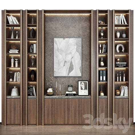 The 30 + Gorgeous & Modern Wooden Showcase Designs ~ Latest Showcase ~ Home Decoration Ideas Display Shelf Design Modern, Wall Shelves Design Office, Display Cabinet Design Living Rooms, Luxury Display Cabinet Design, Office Cabinets Design, Large Display Cabinet, Bar With Open Shelves, Shelf Design Modern, Book Cabinet Design