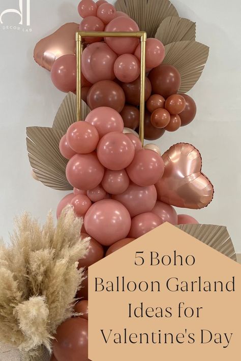 Boho Balloon Garland, Boho Valentines Day, Boho Valentines, Boho Valentine, Valentines Baby Shower, Event Decorating, Galentines Party, Online School, Valentines Day Party