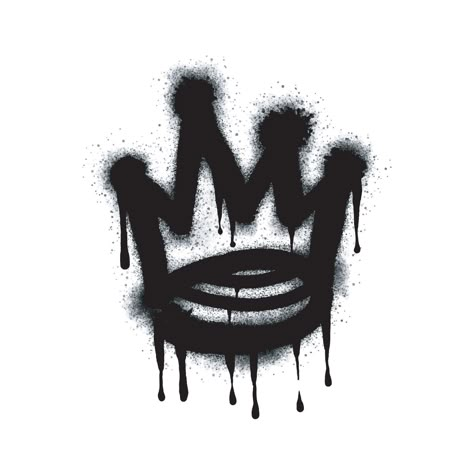 Spray Paint Graffiti Crown, sprayed icon crown isolated on white background. King symbol graffiti oversprayed in black on white. Spray Paint Inspiration, Graffiti Crown Tattoo, Black Spray Paint Ideas, Spray Paint Background, King Symbol, Background King, Graffiti Crown, Spray Paint Font, Senior Patches