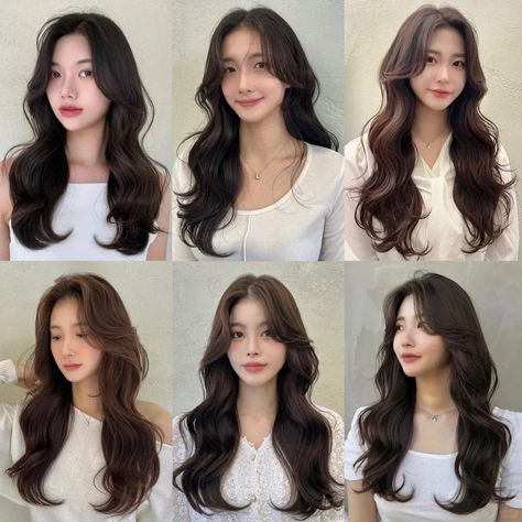 Build Perm Korean, Korean Natural Wavy Hair, Korean Perm Long Wavy Hair, Korean Wave Perm Long Hair, Volume Perm Korean, Korean Curl Hairstyle, Korean Perms Women, Mid Length Loose Curls, Digital Wave Hair