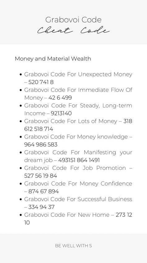 Frequency For Money, Money Switch Codes, Grabovoi Code For Business Success, Grabovoi Codes For Fertility, Magical Numbers For Money, Grabavoi Codes For Money, What Are Grabovoi Codes, Manifestation Codes For Money, Universal Number Codes