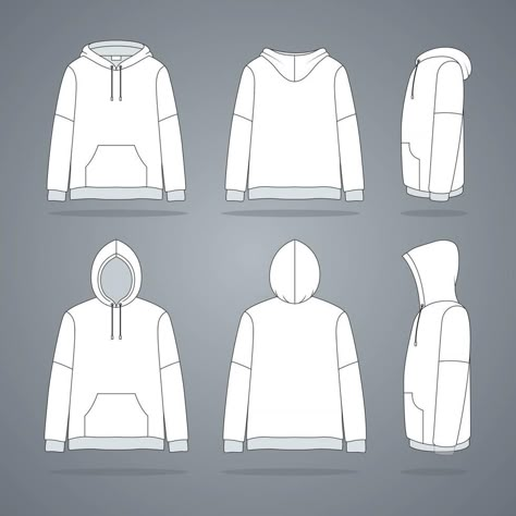 Sweatshirt Design Template, Jacket Outline Template, Hoodie Design Template, Hoodie Outline Template, Clothing Brand Sketches, Jacket Template Design, Jacket Print Design, Draw Hoodie, Hoodie Layout