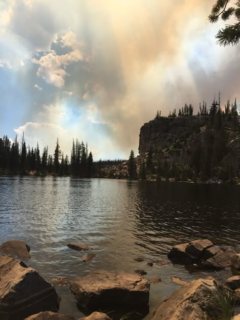 Woods With Lake, Fishing Lake Aesthetic, Lake Scenery Landscapes, Lake Aestethic, Mountain Lake Aesthetic, Lake In Woods, Lake With Bridge, Lake In A Forest, Forest Cliff