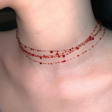 Vampire Necklace, Vampire Jewelry, Blood Art, Red Beads, Funky Jewelry, Gothic Jewelry, Dream Jewelry, Pretty Jewellery, Cute Jewelry