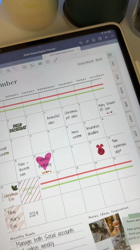 December Planning, Digital Planning, Digital Planner on Goodnotes App, IPad Pro 12.9 inch,Notabil... plannerparaimprimir #polyglot📃 Digital Planner App Ipad, Ipad Planner Aesthetic, December Digital Planner, Planner On Goodnotes, Goodnotes Planner Ideas, Ipad Planner Template Free, Goodnotes Ideas, Ipad Pro Planner, Digital Planner Canva