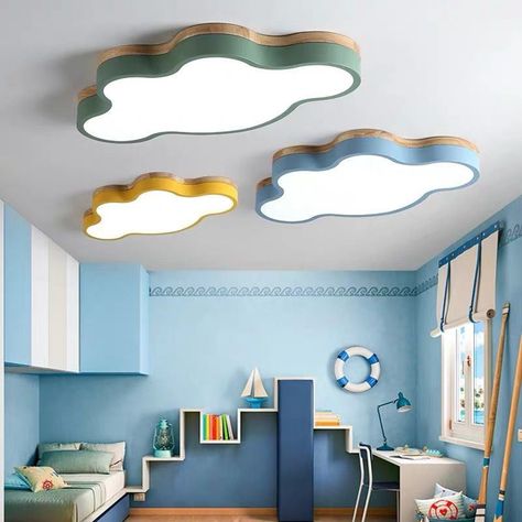 Modern Creative Acrylic LED Lights Cloud Shape Ceiling Light For Kids Bedroom Kindergarten Cloud Ceiling, Cloud Shapes, Bedroom Ceiling Light, Lighting Guide, Estilo Art Deco, Modern Art Deco, Led Flush Mount, Flush Ceiling Lights, Childrens Bedrooms