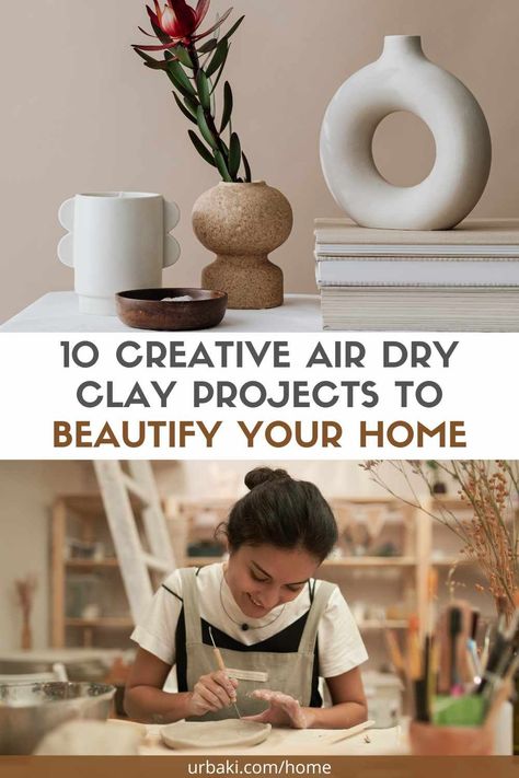 Adding a touch of creativity and personalization to your home decor has never been easier, thanks to air dry clay. This versatile and user-friendly material allows you to create unique, aesthetic home decorations without the need for a kiln or special equipment. In this article, we'll explore 10 DIY air dry clay ideas that will help you craft beautiful and stylish home decor pieces. We've also prepared a step-by-step video tutorial to make the creative process even more accessible... Air Dry Clay Crafts For Adults, Air Dry Clay Step By Step, Airdried Clay Ideas, Air Dry Clay Vase Ideas, Diy Air Dry Clay Ideas, Diy Air Dry Clay Crafts, Air Dry Clay Ceramics, Diy Air Dry Clay Projects Craft Ideas, Air Dry Clay Diy Projects