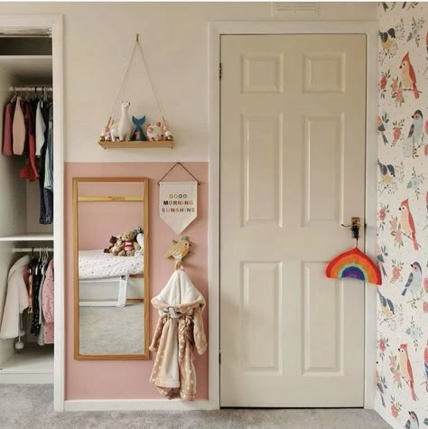 Colorful Childrens Room, Whimsical Bedroom Kids, Pink Toddler Room, Whimsical Kids Room, Pink Kids Room, Slanted Ceiling Bedroom, Window Seat Ideas, Kids Rooms Inspo, Toddler Bedroom Girl