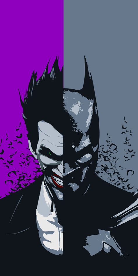 Batman And Joker, Batman Joker Wallpaper, Batman Comic Wallpaper, Joker Artwork, Batman Pictures, Dc Comics Wallpaper, Artwork Wallpaper, Arte Peculiar, Batman Poster