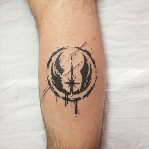 Star Wars Symbols Tattoo, Jedi Tattoo, Star Wars Tattoo Sleeve, Star Wars Tattoo Ideas, Tattoos About Growth, Star Wars Symbols, Tattoo Star, Tattoo Symbols, True Tattoo