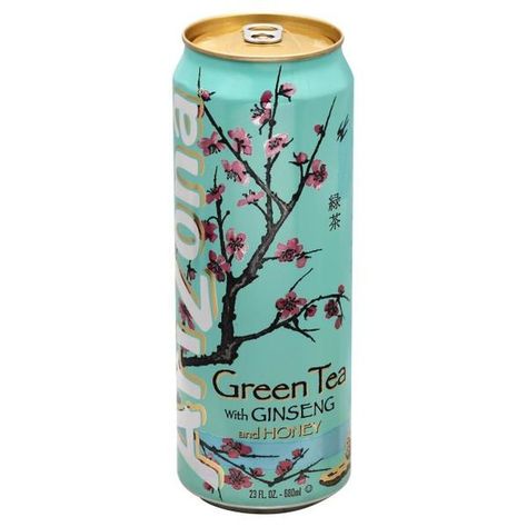 Green Tea With Honey, Arizona Tea Can, Arizona Green Tea, Pomegranate Green Tea, Tea With Honey, Iced Tea Drinks, Honey Drink, Green Tea And Honey, Peach Ice Tea