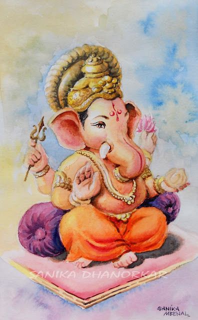 Ganpati Bappa Watercolor, Ganpati Drawing Watercolour, Ganapati Watercolor Painting, Ganesh Colour Pencil Drawing, Ganesha Drawing Watercolor, Ganesha Art Watercolor, Watercolour Ganesha Painting, Ganpati Bappa Watercolor Painting, Gaffrey Art Material