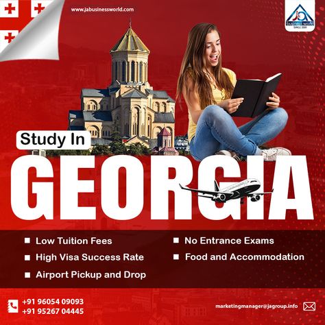 Study in Georgia - Your Gateway to Global Opportunities! 🌍 Discover your path to success with our study programs in Georgia. Start your global journey today! ✅Low Tuition Fees ✅No Entrance Exams ✅High Visa Success Rate ✅Food and Accommodation ✅Airport Pickup and Drop Contact us +91 9605409093 +91 9526704445 #StudyInGeorgia #EducationAbroad #StudyAbroadDreams #GlobalEducation #StudyInEurope #AffordableEducation #GeorgianUniversities #StudentLifeInGeorgia #InternationalStudents #StudyOpport... Airport Pickup, Study Program, Global Education, Tuition Fees, Path To Success, Entrance Exam, Success Rate, International Students, Student Life