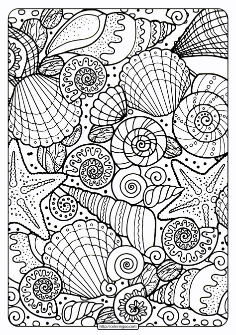 Free printable Seashells adult coloring pages for kids of all ages. You can print or download them to color and offer them to your family and friends. #free #printable #seashells #coloringpage #coloringbook #coloring #drawing #painting #pdf Lost Ocean Coloring Book, Ocean Coloring Pages, Arte Doodle, Summer Coloring Pages, Adult Coloring Designs, Free Adult Coloring Pages, Printable Adult Coloring Pages, Adult Coloring Book Pages, Kids Coloring Pages